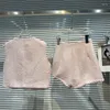 TRABALHOS MULHERES SHORTS SUMPLARIO DE VERÃO FRANCESSO CELEBRIDADE FRANCÊS LUZULO Pequeno colete rosa Top Top Slim Age Reduzindo roupas de duas peças