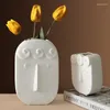 Vasen Home Decoration Accessoires kreative Abstrac menschliche Gesichtsdesign Keramik Blume Vase Office Desktop Arrangement Container