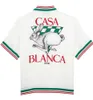 Casablanca Sport Shirt Рубашка кролика шелк на гавайских рубашках с короткими рукавами Casablanc