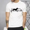 القمصان t قميص techund teckel لطيف الكلب tshirt قميص قميص رجال أزياء القميص للرجال قمم غير رسمية الأكمام قصيرة