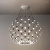 Lámparas colgantes lámpara de lámpara de lámpara posmoderna aluminio grande creatividad neta lámpara colgante sala de estar nórdica accesorios de deco en el hogar iluminación