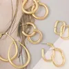 Kolczyki obręczne wykwintne gładkie otwarte C Shape Chunky For Women 18K Gold Splated Huggie Ear Hoops Punk Jewelry Styl Bijoux