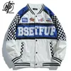 Vestes pour hommes American Vintage Motorcycle Bomber Jacket Hommes Lettre Imprimer Y2k Varsity Racing Patchwork Baseball Unisexe 230817