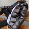 Metts för män matt svart tjock vindtät var varm huva parka kappbröddräkt kedja pocket rött mode mayassssns vinter puffer jacka designer ner jacke l8hc