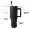 Yuexuan Imple Modern 40 Oz Tumbler met handgreep en stro deksel geïsoleerde beker herbruikbare roestvrijstalen waterfles reis mugholder vriendelijke geschenken