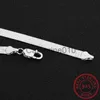 Naszyjniki wiszące 925 Sterlsilver Naszyjnik 4 mm łańcuch węża mężczyzn Kobiety Para Sterlsilver Jewelry Blade Choker Choker de Prata J230817