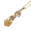 Pendant Necklaces KFT Natural Healing Crystal Quartz Stone Irregular Purple Amethysts Yellow Citrines Reiki Necklace