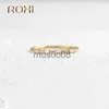 Bandringen ROXI Asymmetrie Geometrie Rechthoek Kristallen Gouden ringen voor vrouwen Ringen Sieraden 925 sterling zilveren vingerring Ins trouwring J230817