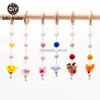 Let'S Make Baby 1Pc Wool Animal Chains Felt Balls Pom Stroller Bed Bell Hanging Soother Play Gym Toys Nursery Decor HKD230817