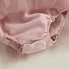 Robes de fille bébé fille tenues d'été sans manches smockée barboteuse robe en tulle avec bandeau ensemble 2 pièces vêtements