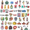 Pièces de chaussures Accessoires 50 100pcs Mexican Taco Food PVC chaussures charmes slog jibz boucle bouton obstruer bricolage