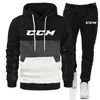 Herren Tracksuits Tracksuit CCM Brand Casual Jogging Set Mode All-Match Outdoor Anzug Mann Sportbekleidung Jacke schwarze Sweatpant-Anzüge