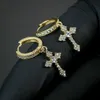 Charme HUICUSAN SÉLOGNES ÉLECTRES CROSS-Shape Drop Orees pour femmes / hommes Dazzlcrystal Zirconia Hiphop Femme / Mâles de mode Femelle J230817