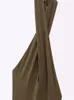 Casual Dresses Summer 2023 Women's Sexy Open Back Linen Blended Hanging Neck Cross Design Knot Sleeveless Midi Dress