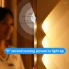 Vägglampa läsning av hyllan nattljus med rörelsessensor trådlös USB -laddningsbar säng ledning skåp garderobslampor