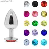 Anal Toys 3 Size of Metal Anal Plug with Colorful Diamond Stainless Steel Sex Toys SM Products HKD230816