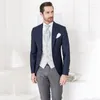 Abiti da uomo in stile italiano a punta a punta uomo scuro uomini per smoking da sposa da sposa classico groomsmen abito da uomo blazer indossa 3 pari