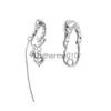 Charme 2023 Nouvelles boucles d'oreilles Épingles de femmes irrégulières Femelle avec zircone Love Boucles d'oreilles cent métal Asymétrique Bijoux de bijoux J230817