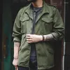 Men's Jackets For Men Army Green Oversize Denim Jacket Military Vintage Casual Windbreaker Solid Coat Clothes Retro Loose