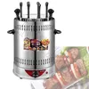 Grill barbecue elettrico domestico automatico 3-5 persone spiedini elettriche Macchina a rotazione di agnello agnello Macchina barbecue senza fumo