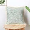 Cuscino con stampa verde cumpellata Cover cotone cuscino decorativo cuscino all'uncinetto per divani arredamento per la casa lombare