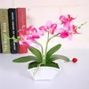 Dekorativa blommor konstgjord fjäril orkidé falska växter blomma plast bonsai bröllop fest hem dekor trädgård el potted