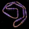 Loose Gemstones 40 8mm Weathered Purple Agate Long Beads For Jewelry Making Diy String Bracelet Beaded Necklace Charms Old Bead Accessorie