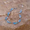 Link Bracelets Dainty Ocean Animal Small Dolphin Bracelet Blue Fire Opal Stone Chain For Women Summer Beach Jewelry Girlfriend's Gift