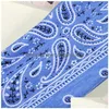 Headbands Bohemian Women Cashew Flowers Print Wide Headband Sport Hair Ribbon Cross Knot Anti-Slip Turban Headdress Elastic Hairbands Dhxh1