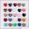 Pedos sueltos de piedra Joyería adornos de cristal de roca natural tallado 25x10 mm Heart Chakra Reiki Curación Mineral Mineral Cumplimiento de piedras preciosas ha dhnhe