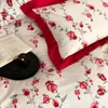 Bedding Sets 100 Thread Count Long Staple Cotton Printed Satin Wide Edge Wedding Set Of Four Pieces