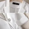 Costumes pour femmes Blazers Blazer Diamondendencusted Summer Scream Veste Suit White Falle Fashion Thin 4xl 230817