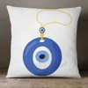 Pillow Case Greek Turkish Evil Eye Hamsa Hand Cushion Covers Middle East Fortune Amulets Print Decorative Sofa Throw Case HKD230817