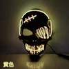 Masque brillant Terror Face fantôme Halloween Ball Props Skull One Eyed Pirate Mask LED Flash Mask