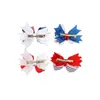 Accessoires de cheveux American Flag Clips pour les filles Patriotic Independence Day Alligator Hairpins Flower Hair-Accessories Quatrième de J OTP2U