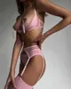 Sexy set erotische lingerie open bh -kit push up sexy sensuele ondergoed 3 -delige hart heart holle crotchless slipjes gyter intiem 230808