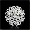 Pinos broches Hollow Out Crystal Heart Flor For Women Suit Color Rhinestone Jewelry Pin Salflef Fuckle Acessórios Drop Drop Dhpqd
