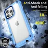 For iPhone 14 Pro Cases Clear with Color Border Military Grade Protection Cover For iPhone13 12 11 XS XR 8 7 Plus Transparent Metal Hard Back Funda