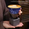 Muggar 1st Creative Retro Ceramic Coffee Mug Rough Pottery Tea Cup Japanese Latte Pull Flower Porcelain 230817