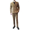 Ternos masculinos (calças blazers) Man Suit Groom Wedding Business Tuxedo British Slim Mockled Design Soit/jaqueta masculina 2 PCs