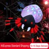 Other Event Party Supplies 8 Ft Halloween Inflatables Giant Red Spider Build-in Swirling LED Lights Blow up Party Decorations for Outdoor Garden Yard Lawn 230816