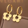 Caspite in acciaio inossidabile in acciaio inossidabile Pendenti a fiori di cartone animato Orecchini a cerchio di moda coreano per donne gioielli migliori amici matrimoni j230817