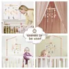 Let's Make 3Pcs/Set Baby Rattle Toy Fluff Ball Crib Music Box Bed bell Star Moon Bed Hanging Wind Chimes Wooden Support HKD230817