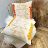 Pillow Orange Grey Morocco Geometric Embroidery Cover Yellow Dot Wave Decorative Case Sham 45x45cm