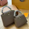 Handtassen vrouwen echt leer nieuwe designer luxe handtas slangenpatroon handgreep draagtas verstelbare schouderband metalen letter schoudertas l2974