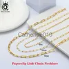 Pendant Necklaces ORSA JEWELS 14K Gold Plated Genuine 925 SterlSilver Paperclip Neck Chain 6/9.3/12mm Link Necklace for Women Men Jewelry SC39 J230817