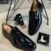 Zapatos de vestir mocasines negros para hombres boras de cuero de patente zapatos formales para hombres talla 38-46 zapatos de hombres 230816