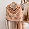 Écharpes écharpe en cachemire d'hiver floral de luxe pour les femmes conception de couverture épaisse poncho pashmina chaude châle enveloppe femelle bufanda echarpe 230817