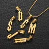 Pendant Necklaces Gold Color A-Z Alphabet Letter Pendant Necklace Stainless Steel Chain Choker Collares Necklace for Women Fashion Jewelry DIY J230817