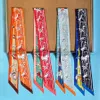 100% Silk H Boni Chief Small Silk Scarf Womens All-Match Shirt Abita